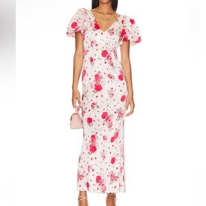 NEW NWT LPA Maryana Maxi Dress in Red & Pink Floral